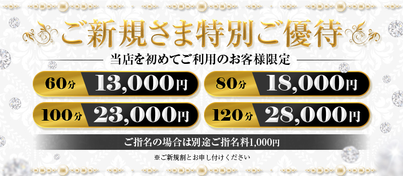 ご新規さま特別ご優待♪レベルの高さをお試しください♪